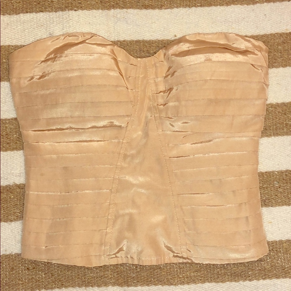 Urban Outfitters Silky Blush Pleated Tube Top